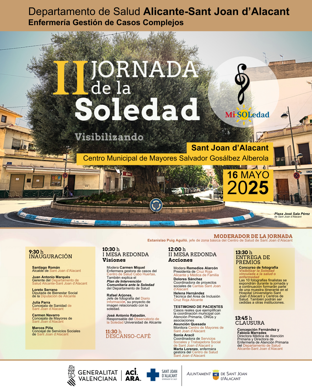 II Jornada de la Soledad el 16 de mayo de 2025 en el Centro de Mayores de Sant Joan d'Alacant